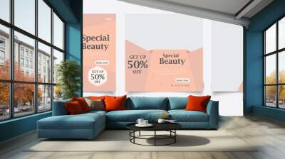 Beauty center social media post template	 Wall mural