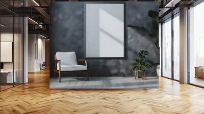 Elegant presentation: a mock-up poster frame placed in a stylish modern interior setting Wall mural