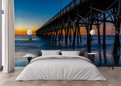 Sunrise on Second Avenue Beach and Pier, Myrtle Beach, South Carolina, USA Wall mural