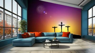 3 crosses Wall mural