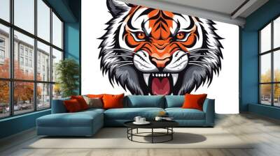 roaring tiger head mascot vector sticker high quality Wall mural