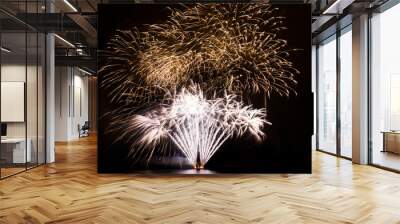 Amazing fireworks show in the dark sky Wall mural