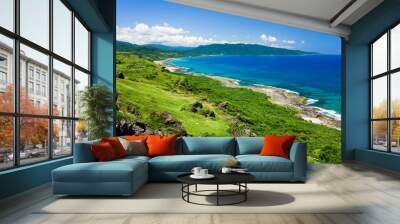 Beautiful view of Longpan Park and the Pacific Ocean in Kenting National Park of Pingtung, Taiwan. Wall mural