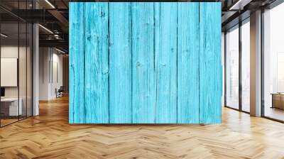 Blue old wood plank texture Wall mural