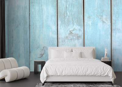 Blue old wood texture Wall mural