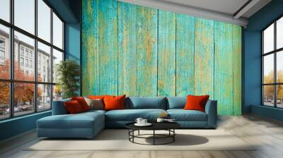 Green wood background Wall mural