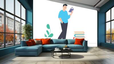 man book reading illustration which is suitable for commercial work and easily modify or edit it

 Wall mural