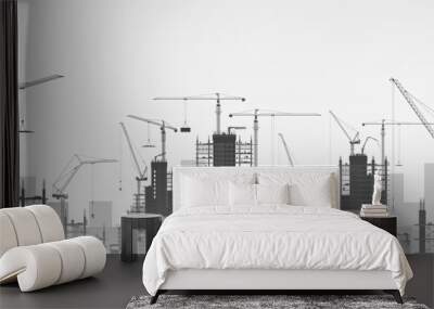 tower cranes Wall mural