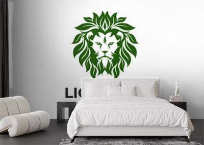 Lion leaf logo vector Wall mural