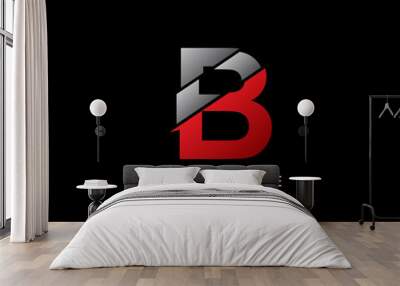 Abstract Initial Letter B Technology logo icon vector design concept. Wall mural