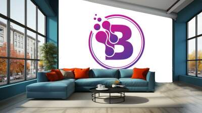 dotted b letter circle data technology logo Wall mural