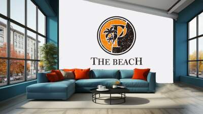 P Palm Beach Logo, Circle P Icon Logo Wall mural