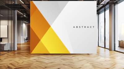 Orange and white modern abstract wide banner with geometric shapes. Yellow and white abstract background. Vector illustration Wall mural