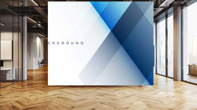 White and blue business presentation abstract background with geometric lines and shapes. Vector illustration Wall mural