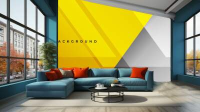 Yellow and gray modern futuristic abstract wide banner with geometric shapes. Gray and yellow technology vector abstract background. Vector illustration Wall mural