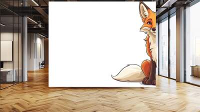 Cartoonized Fox: Sly and Swift Sitting with Playful Expression - Image #1167 Wall mural