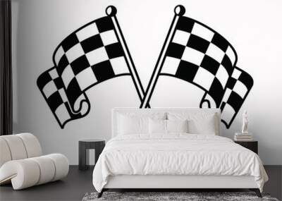 checkered flags icon Wall mural