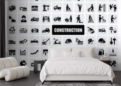 construction icon Wall mural