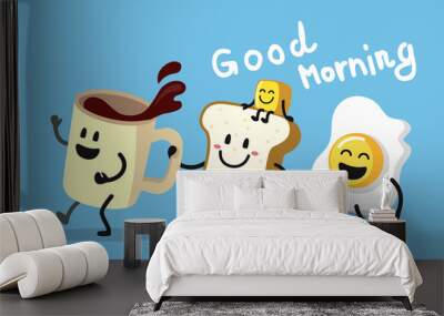 Fun morning breakfast. Wall mural