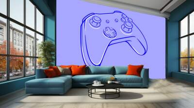 Gamepad vector, illustration in line style Wall mural