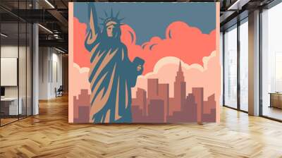 New York Retro Poster. Wall mural