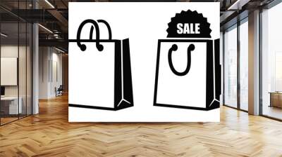 Shopping bag icon Wall mural