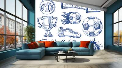 soccer icon set Wall mural