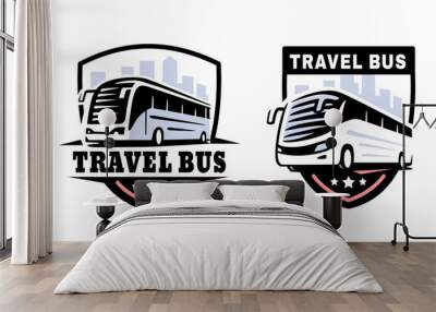 Travel bus logo on white background Wall mural