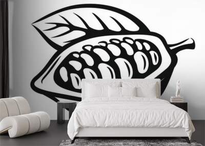 vector black cacao beans Wall mural