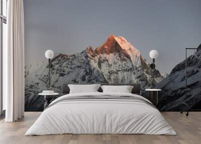 mountain peak in winter Wall mural