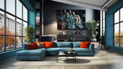 Choose a focal point for the photo interiors design Ai generated art Wall mural