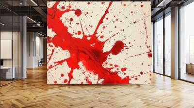 abstract red paint splatter background Wall mural