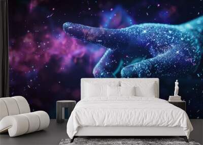 Cosmic Fingers with Stardust Effect Wall mural