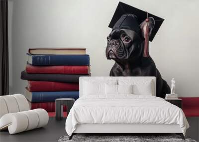 Graduation ceremony for a smart dog Wall mural