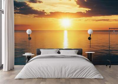 Stunning sunset over the ocean Wall mural