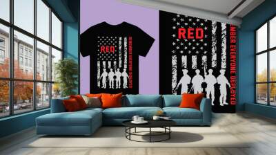 Remember everyone deployed - American Flag T shirt Design vector Wall mural