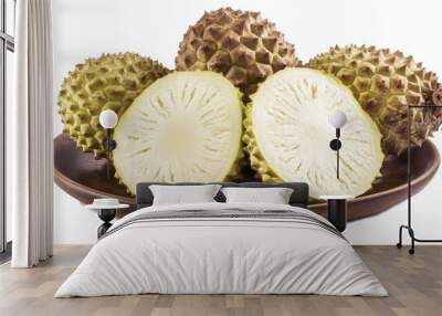 A plate of breadfruit isolated on a transparent background Wall mural