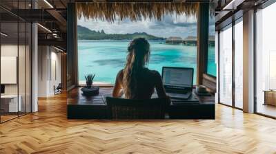 people working remotely from exotic locations Wall mural