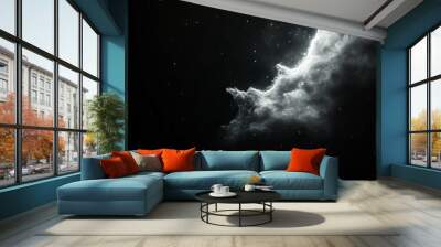 space dust exploding on a black background Wall mural