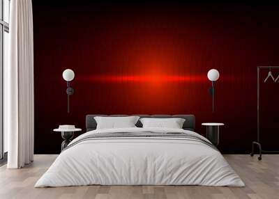 Abstract  technology neon glow on red and black background. Wall mural