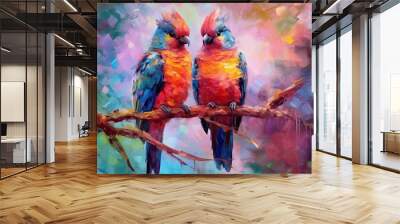 Animal birds impressionism stye,Generative AI. Wall mural