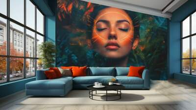 Blockchain for sustainable digital art Promoting transparency in environmentally conscious creations in South America Wall mural