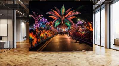 Dazzling Night Parade at Rio's Carnival Brazilia ,Generative AI Wall mural