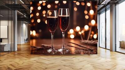 glasses of champagne Wall mural