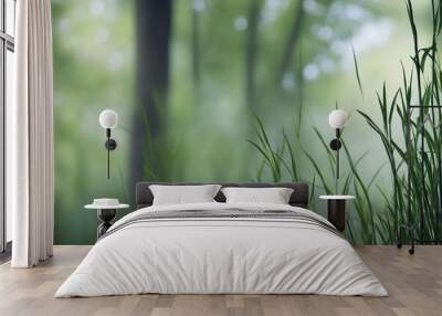 grass in the morning Wall mural