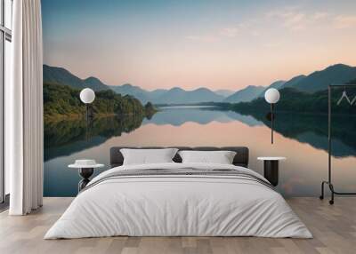 sunrise over the lake Wall mural