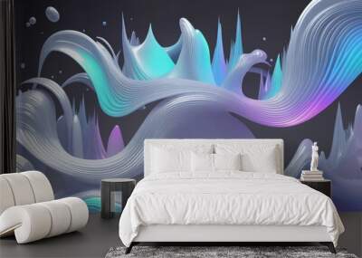 Trendy and avant-garde acidic design art poster Wall mural