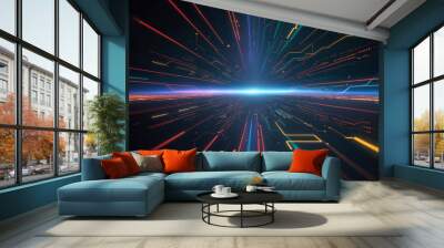 Virtual reality. Futuristic VR head-up display design. Wall mural