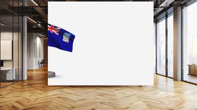 Falkland Islands 3D waving flag illustration on tiny flagpole. Wall mural