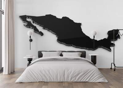 Mexico 3D map illustration. Wall mural